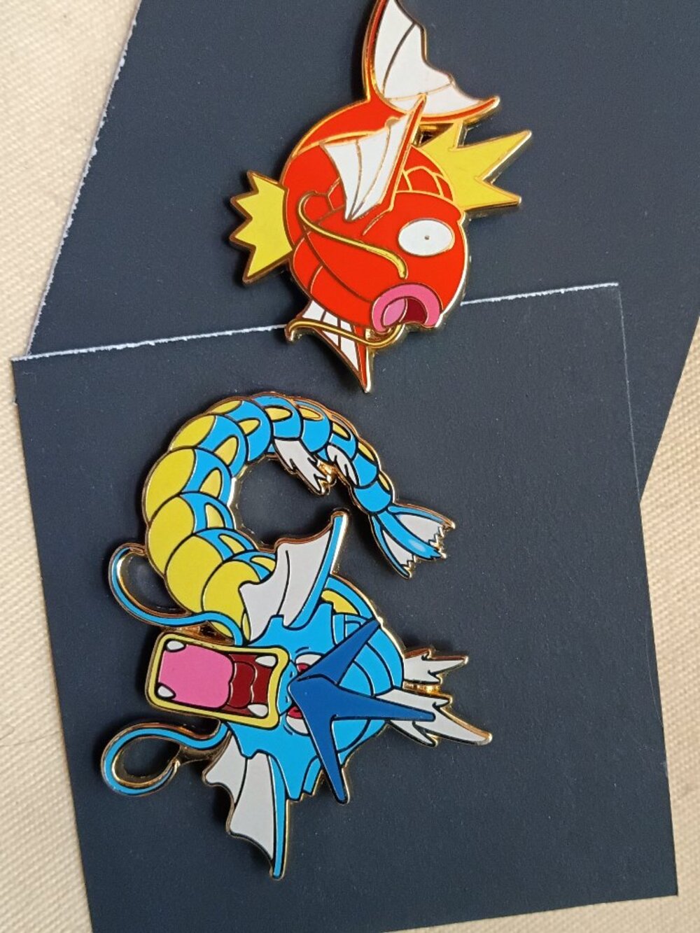 Pokemon Gyrados and Magickarp Enamel Pin